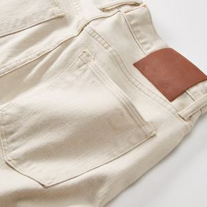 Pantalones de Vestir Casuales para Hombre, Hechos a Mano, Corte Slim, Color Blanco, Elásticos, Jeans de Mezclilla Japonesa Selvedge para Hombre - Product Image 4