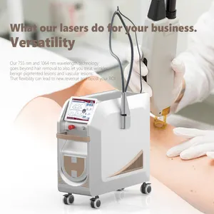 2024 New Painless 1064Nm Long Pulse Alexandrite Laser 755Nm Nd:Yag Laser Hair Removal Machine