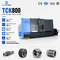 Tour à métaux CNC à lit incliné TCK 800-1000/1500/2000/3000, machine de tournage et de fraisage, centre de tournage CNC automatique Fanuc à vendre