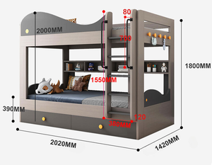 Thang truy cập và hệ thống ngăn kéo dưới giường giường tầng thông minh cao cấp với bàn lưu trữ và thang tích hợp - Product Image 1