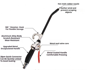 ปืนเป่าลมแรงดันสูงสำหรับเป่าฝุ่น  หัวฉีดอะลูมิเนียมอัลลอยด์  สำหรับงานหนัก - Product Image 6