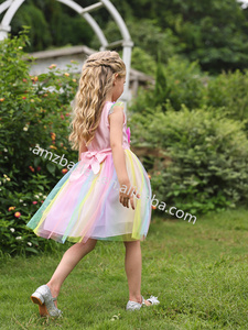 Venta al por mayor disfraces de unicornio Halloween carnaval Navidad Cosplay niña princesa vestido boda fiesta <span class=keywords><strong>cumpleaños</strong></span> Arco Iris tutú vestidos - Product Image 4