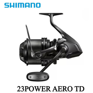 Carrete de Pesca Giratorio <span class=keywords><strong>SHIMANO</strong></span> 23 POWER AERO TD 540g Original con Sistema de Doble <span class=keywords><strong>Freno</strong></span> INFINITYDRIVE X PROTECT para Pesca en Agua Salada - Product Image 1