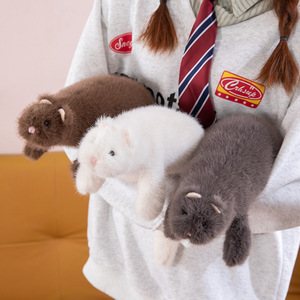 ตุ๊กตาเฟอร์เร็ตน่ารักเหมือนจริง ของเล่นบีบมือ นุ่มนิ่ม สำหรับคลายเครียด และแลกของรางวัลในตู้คีบตุ๊กตา - Product Image 6