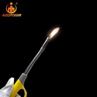 HP-602 Briquet de cuisine classique en plastique Grand barbecue à gaz rechargeable Allumeur piézo-électrique Briquet réglable