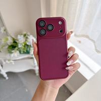 Casing Ponsel Kulit Mewah Matte untuk iPhone 12 13 14 15 16 17 18 Pro Max 16Plus 11 Anti Benturan Pelindung Lunak Bumper Belakang