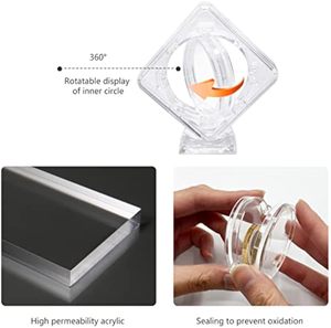 Hot Selling Custom Commemorative Coin Box Rotating Acrylic Coin <b>Display</b> Case for Coin Collection - Product Image 3