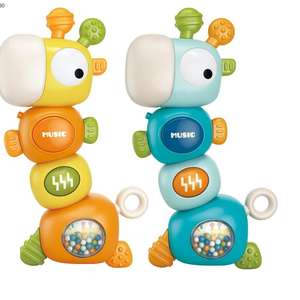 Apaisant <span class=keywords><strong>hochet</strong></span> de dentition jouet sensoriel bébé musique éclairage mignon girafe main secouant anneau de dentition cloche 2025 <span class=keywords><strong>hochet</strong></span> de dentition - Product Image 1