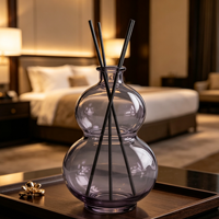 Bouteille diffuseur en verre vide en forme de gourde 150ML 250ML 500ML 1000ML pour diffuseur à bâtonnets, vase diffuseur, décoration d'intérieur, bouteille en verre pour arômes - Vente en gros