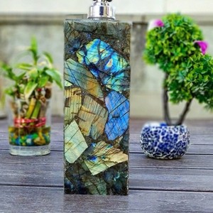 Distributeur de savon en céramique personnalisé avec pierre de labradorite, support d'accessoires de salle de bain en pierre précieuse, fournisseur en gros, article durable, cadeau - Product Image 5