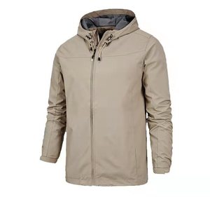 Chaqueta Acolchada Personalizada para Hombre, Impermeable, Transpirable, para Primavera, Manga Larga, Informal, con Logotipo Frontal, Blanca y Azul Marino J0134 - Product Image 1