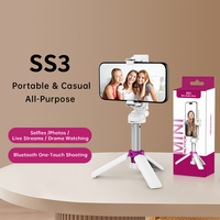 Mini bâton de Selfie sans fil en alliage d'aluminium portable avec support de téléphone portable et support de cardan