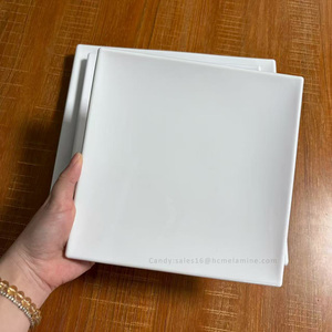 Grosir Pabrik Tiongkok piring makan melamin plastik tidak dapat pecah piring persegi melamin putih <span class=keywords><strong>Resin</strong></span> 100% - Product Image 4