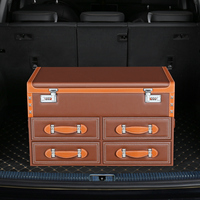 Organisateur de coffre de voiture universel, organisateur de voiture portable, organisateur d'accessoires de voiture, boîte de rangement pour bagages, sac de rangement en cuir imperméable pour SUV