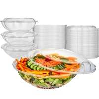 WALLSON Bol en PET transparent de 64 oz avec couvercle, récipient jetable pour salades, fruits et grandes portions |   Fabricant expérimenté