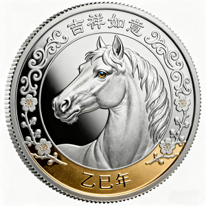 Monete Metalliche Placcate Oro e Argento con Animali Cinesi per l'Anno del Cavallo, Produzione di Fabbrica - Product Image 2