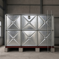 Réservoir d'eau incendie carré galvanisé HDG, réservoir modulaire assemblé par boulons, galvanisé à chaud