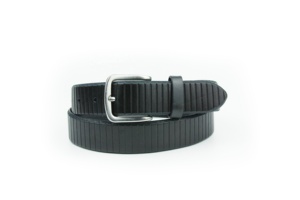 Cinturón de negocios <span class=keywords><strong>reversible</strong></span> clásico cortado a medida personalizado con hebilla de aleación de textura deportiva negra Material de plástico PU de estilo informal - Product Image 2