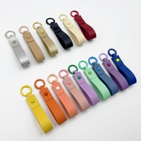 Porte-clés en cuir PU coloré, porte-clés créatif en cuir pour charme de sac et accessoires DIY - 15 couleurs disponibles