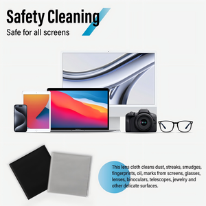 Paño de Microfibra InnoVue Opto CF-01 Negro y Gris para Lentes Ópticas, Pantallas de Teléfono y Cuidado de Lentes - Product Image 6