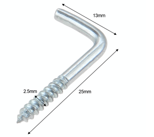 Vít Trong Cốc Móc Vít Trong Móc Áo Xoắn Ốc Khung Hình Cây Đèn Ánh Sáng Rèm Thực Vật Lưới Dây Mắt Bolt L Cup Hook - Product Image 1