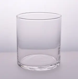 Bougeoir en verre transparent, de 14oz, joli support pour décorations bocaux de cire de soja