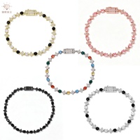 Chaîne tennis en zircon rond de 4 mm, collier hip-hop en cuivre incrusté d'étoile hexagramme de 6 mm, bracelet, chaîne de cheville, bijoux de mode unisexe, vente en gros