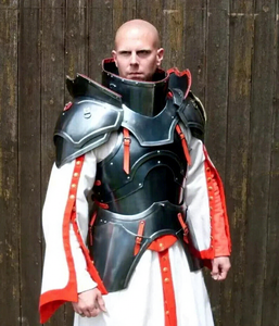 Armure de Chevalier Médiéval Noire – Demi-Corps Portatif – Armure Gothique – Plastron – Costume d'Halloween - Product Image 1