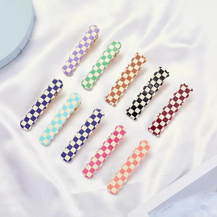Korea Fashion Acrylic Metal Solid Color Cute Hair Clips Multiple Specifications Jewelry Hair Pins For Women Accessories