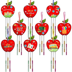 Kit de carillon éolien en bois DIY en forme de pomme, fournitures d'artisanat <span class=keywords><strong>pour</strong></span> la rentrée scolaire, ensemble de peinture <span class=keywords><strong>pour</strong></span> enfants, cadeau <span class=keywords><strong>pour</strong></span> enseignant, décoration intérieure, cadeau éducatif - Product Image 1