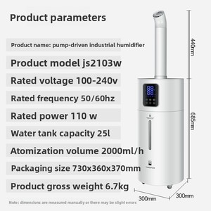 Industrial Commercial <b>Humidifier</b> Household 25L Atomizer Large Capacity AC Powered Timing Function Humidification Plant Fruit - Product Image 1