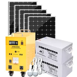 שמש תחנת כוח 500w 2000w אספקת נייד סולארי גנרטור 5000w מערכת אנרגיה סולארית לשימוש ביתי