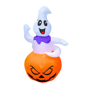 Custom Waterproof Indoor Outdoor Halloween Inflatable Decor 5FT Pumpkin&Ghost for Yard Garden Lawn Party - Product Image 1