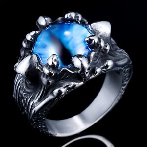 European and American Style Stainless Steel Ring Simple Hip Hop Personality Fashion in Red Yellow <b>Light</b> Blue - Product Image 3