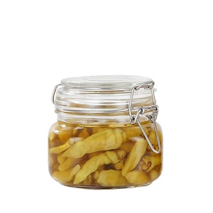 برطمان زجاجي دائري شفاف فارغ سعة 500 مل و750 مل و1000 مل بغطاء قلاب لتخزين الطعام بالجملة - Product Image 2