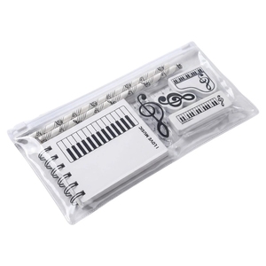 Set de Papelería con Temática Musical para Estudiantes, Set de 9 Piezas, Cuaderno Espiral con Notas de Piano - Product Image 1