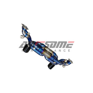 Impresionante Silenciador de Escape Ligero de Titanio de 1.2 mm de Espesor para <span class=keywords><strong>Porsche</strong></span> <span class=keywords><strong>718</strong></span> Cayman Spyder <span class=keywords><strong>GTS</strong></span>/GT4 con Válvulas OEM en Dorado/Morado/Azul - Product Image 5