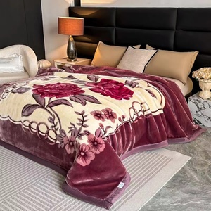 Chăn ga giường chất liệu sợi polyester 100%, dày dặn, hai lớp, dệt kiểu Raschel, in và nhuộm hoạt động, tuyệt vời để giữ ấm - Product Image 4