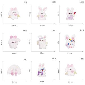 NODA Stock Self Sticker Kawaii Embroidery Cartoon Furry Rabbit Patch for Bag Phone case Decoration - Product Image 3
