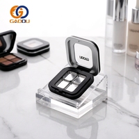Palette de maquillage rectangulaire 4 couleurs avec miroir, étui vide carré pour fard à joues et fard à paupières