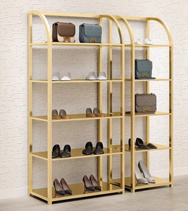 Cửa Hàng Túi Cửa Hàng Hiển Thị Kệ Kim Loại Vàng 5 Lớp Túi Xách Hiển Thị Đứng Thép Không Gỉ Giày Giá Cho Cửa Hàng Bán Lẻ - Product Image 2