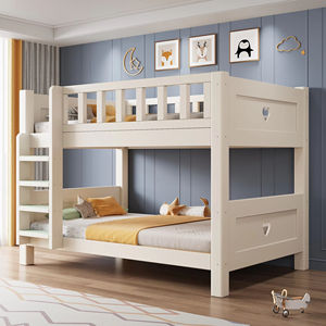 Litera Infantil Moderna de Madera Blanca con Almacenamiento, Tobogán, Valla de Seguridad y Colchón para Niños Pequeños - Product Image 4