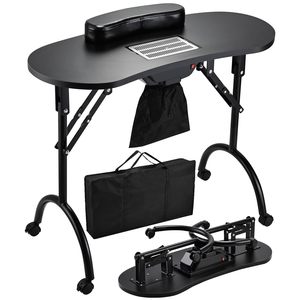 Modern Black Nail Salon Art <b>Table</b> Chair Set <b>Iron</b> Frame Glass Top Manicure <b>Tables</b> Furniture <b>Table</b> for Professional Manicure - Product Image 4