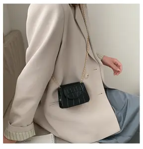 मिनी हैंडबैग फैशन नई गुणवत्ता पु चमड़े महिलाओं के हैंडबैग मगरमच्छ पैटर्न महिलाओं डिजाइनर दूत बैग