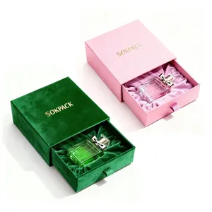 Boîte rigide personnalisée pour parfum avec insert floqué et poignée en ruban, emballage cadeau de luxe, boîte d'expédition - Product Image 3
