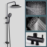 Ensemble de douche mural bidirectionnel en laiton chromé, style américain, avec pommeau de douche séparé, pour chauffe-eau de salle de bain