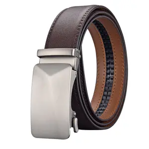 cintura marrone fibbia automatica Suppliers-Cintura da uomo in pelle di vacchetta marrone fibbia automatica business casual