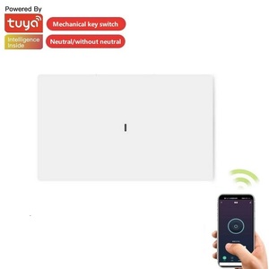 Interruptor Inteligente Mecánico Tuya de 1 Canal, Interruptor de Luz Inteligente WiFi con Placa de Plástico ABS, Compatible con Alexa Dot 5, Tipo Toggle N Neutral - Product Image 1