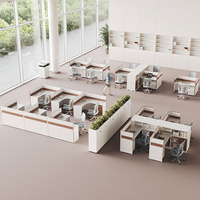 Poste de travail moderne en MDF écologique pour bureau à domicile, cabine de personnel, poste de travail double/quatre/six personnes, cloisons modulaires, chaise