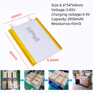 Pin Li-<span class=keywords><strong>ion</strong></span> siêu mỏng, cell pin <span class=keywords><strong>Lithium</strong></span> 665464, 3.85V sạc, 4.4V, 3950mAh, đạt chuẩn UN38.3 CE, pin Polymer Li-<span class=keywords><strong>ion</strong></span> cho máy tính xách tay - Product Image 3